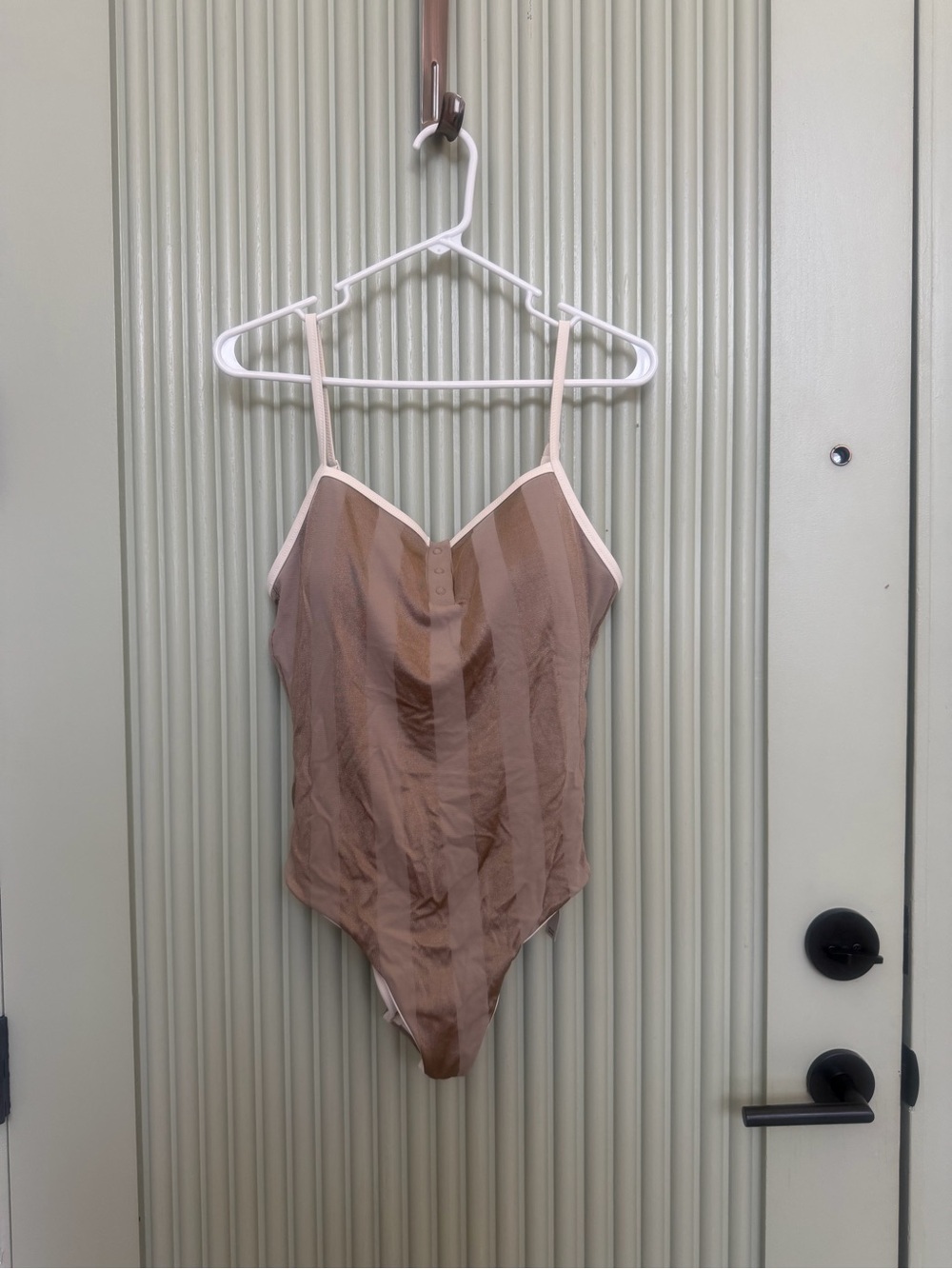 aerie Gold and Tan One-Piece Swimsuit with Cream Trim
